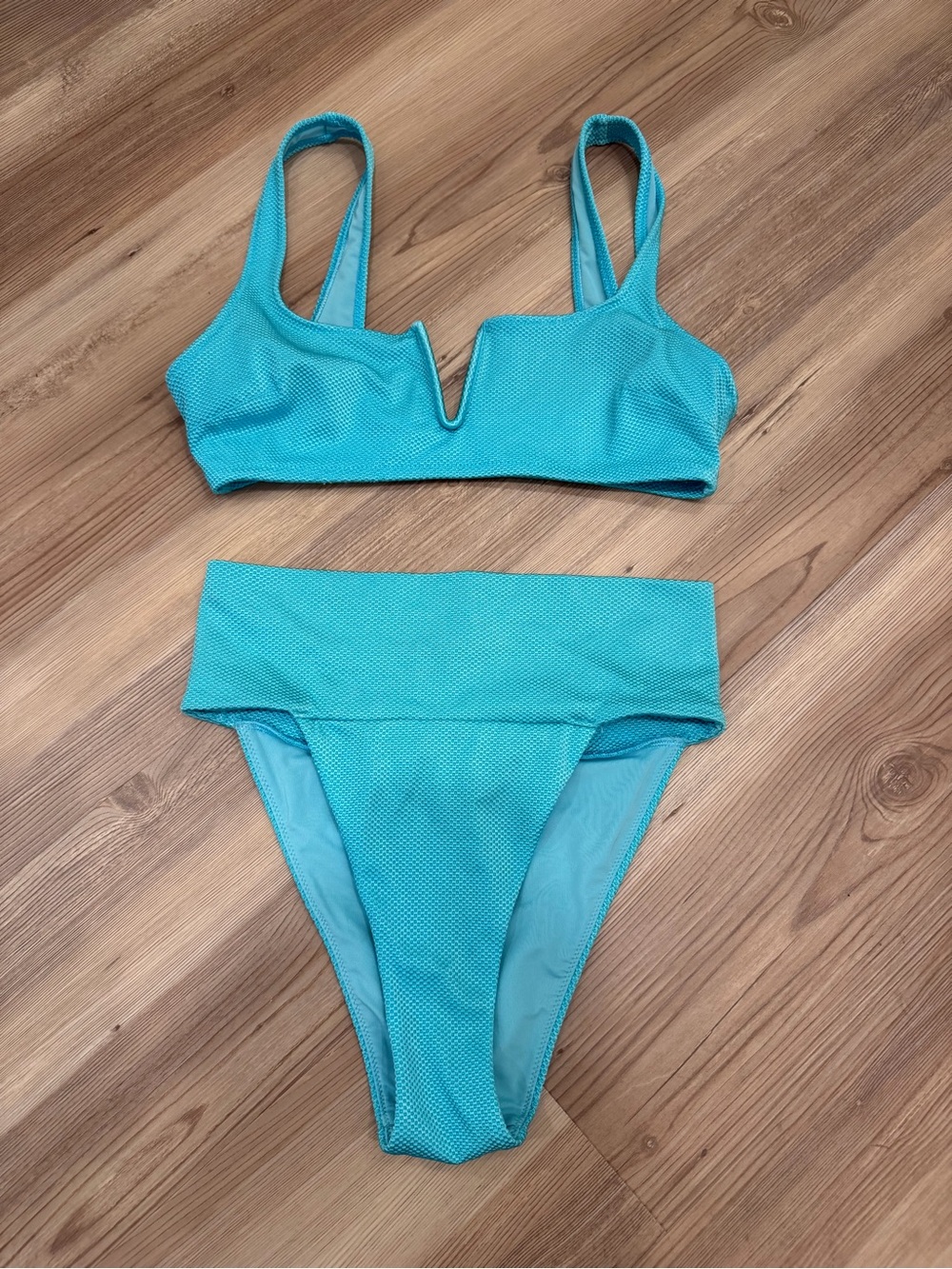 Aerie Blue Textured Bikini Set-Size S